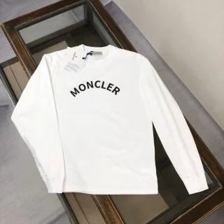 Moncler White Logo Long Sleeve T-Shirt