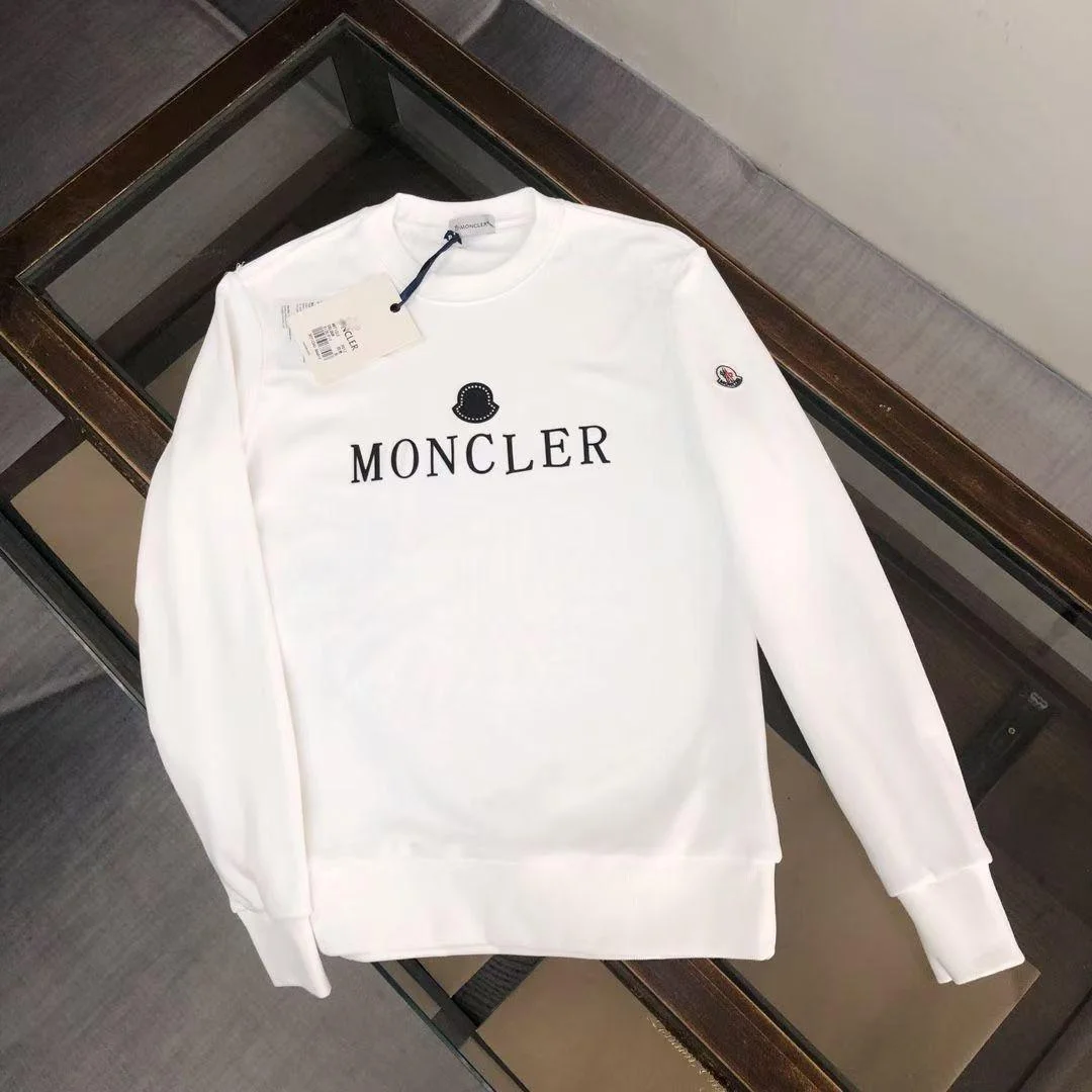 Moncler White Logo Crewneck Sweatshirt