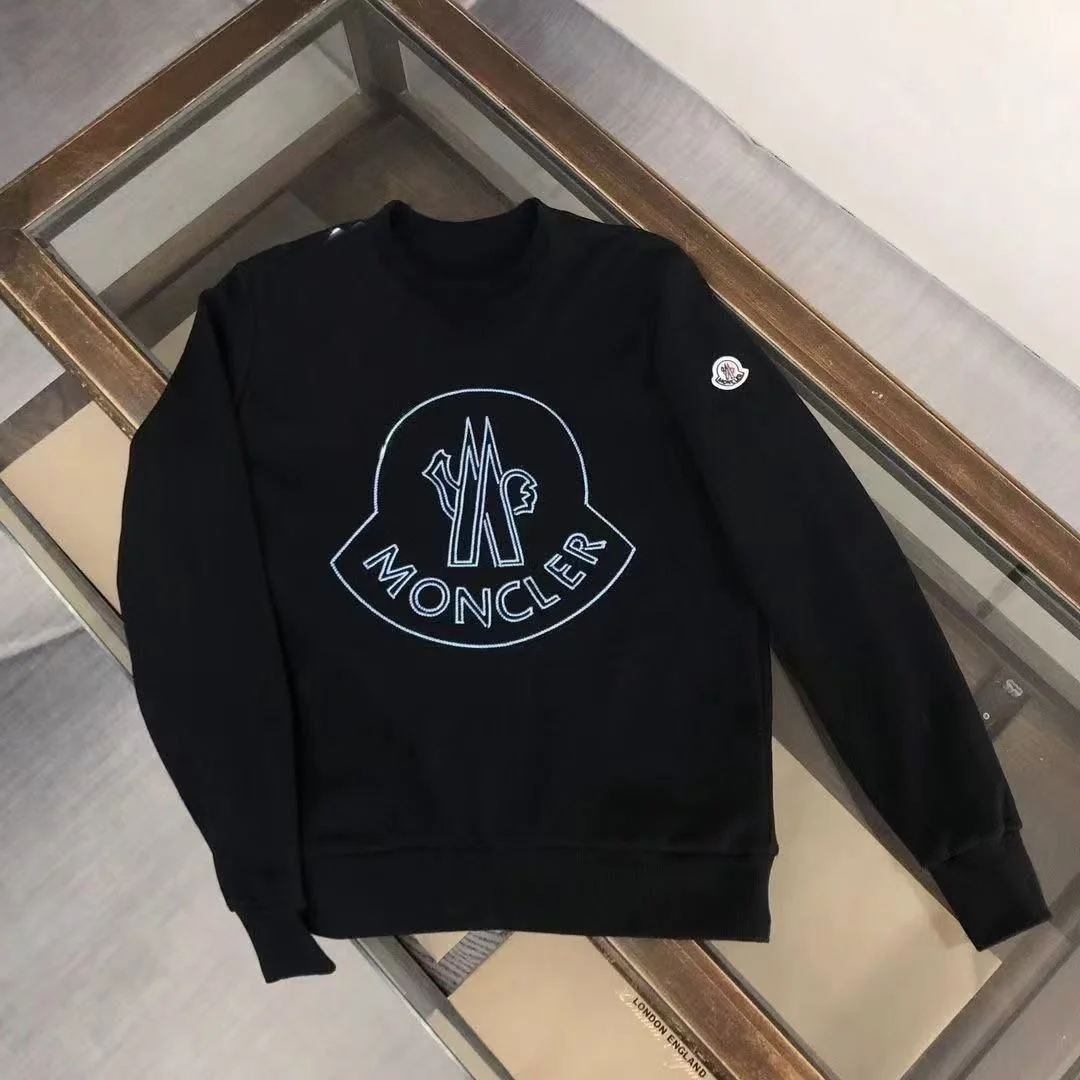 Moncler Black Logo Embroidered Sweatshirt