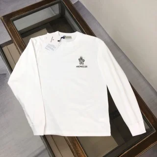 Moncler White Cactus Logo Long Sleeve Top