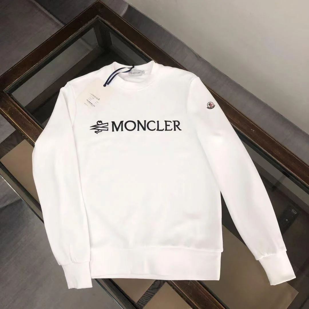 Moncler White Logo Crewneck Sweatshirt