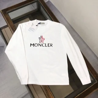 Moncler White Logo Long Sleeve T-Shirt