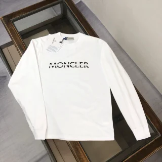 Moncler White Logo Long Sleeve T-Shirt
