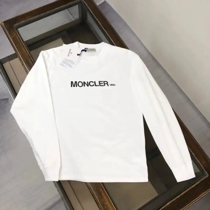 Moncler White Monogram Long Sleeve T-Shirt