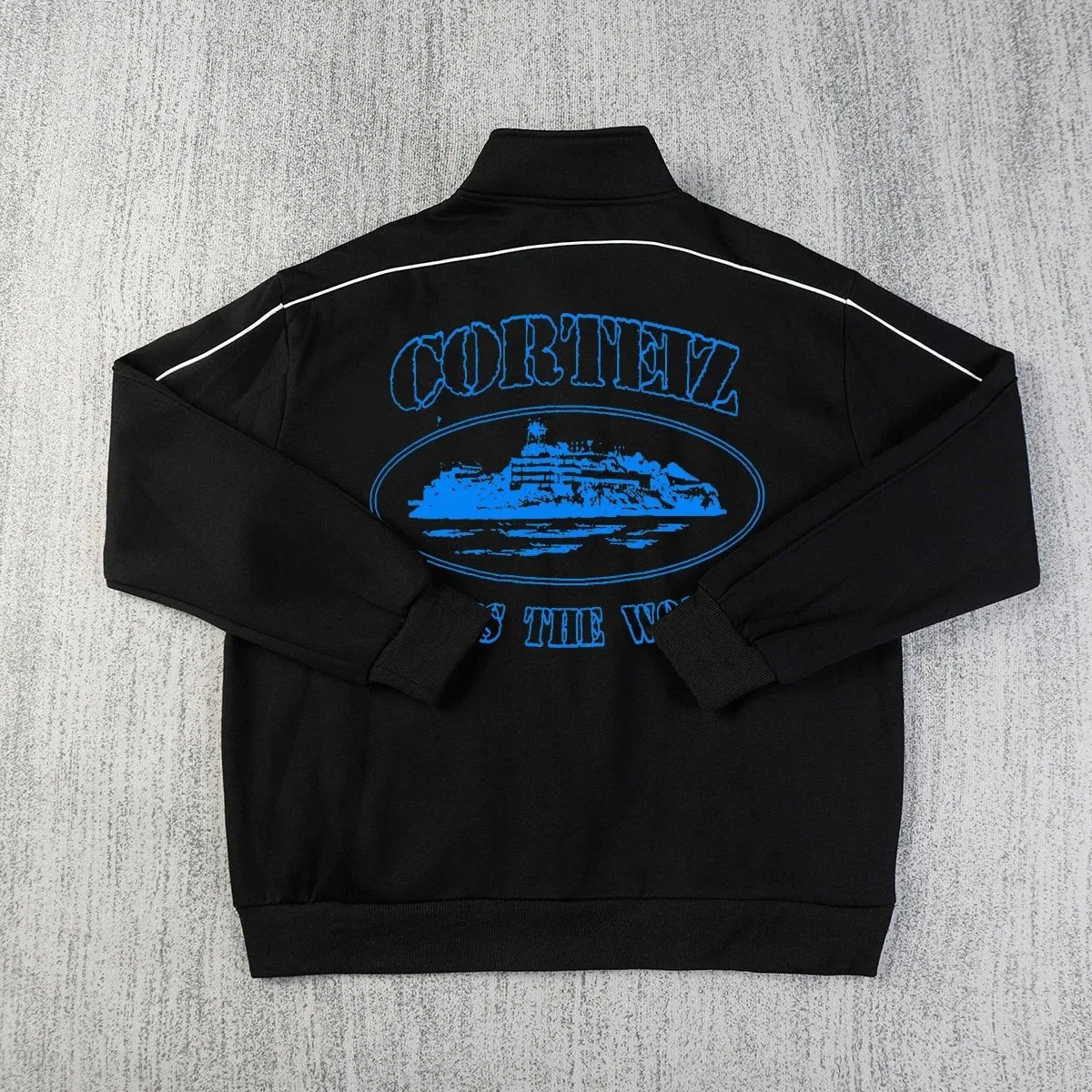 Corteiz Black Blue Graphic Track Jacket
