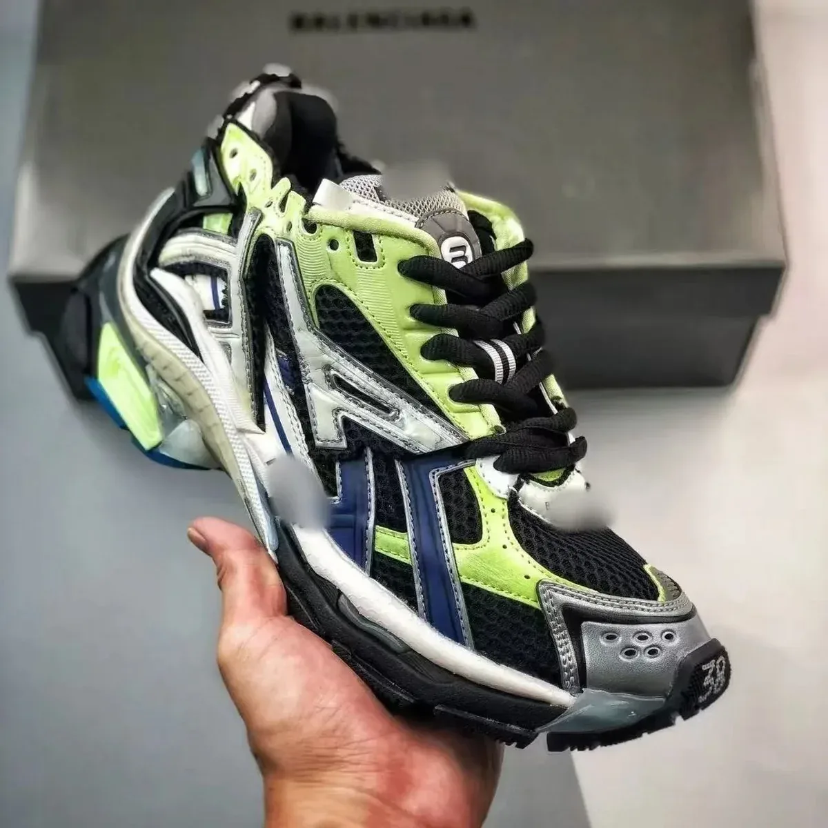 Balenciaga Triple S Green Black Sneakers