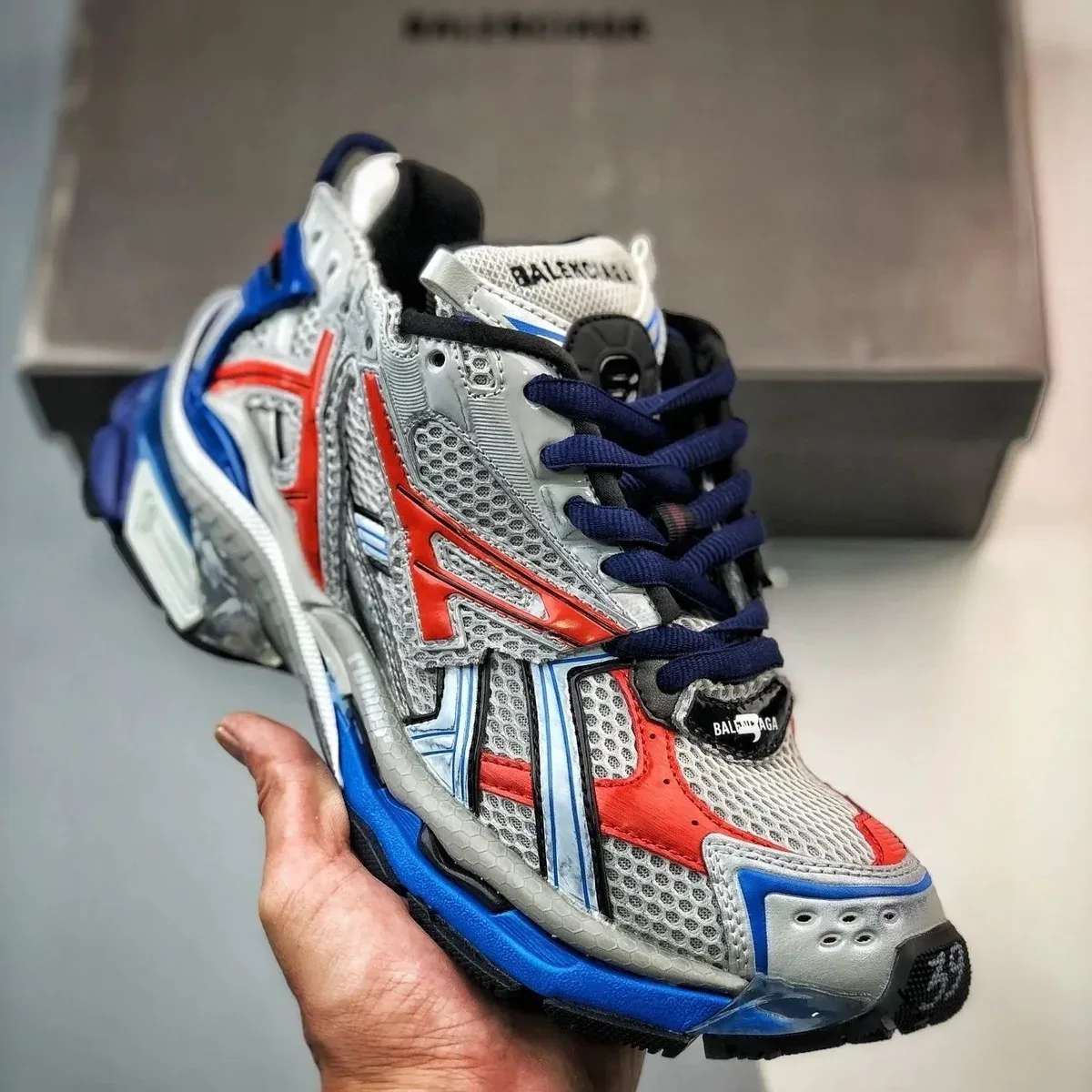 Balenciaga Triple S AGA Sail/Red Blue Sneakers