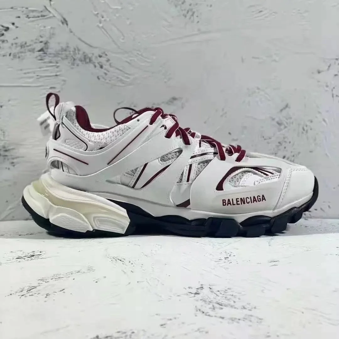 Balenciaga Track.3.0 Triple White/Burgundy Sneakers