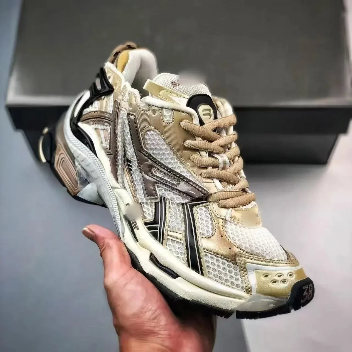 Balenciaga Triple S White Beige Sneakers