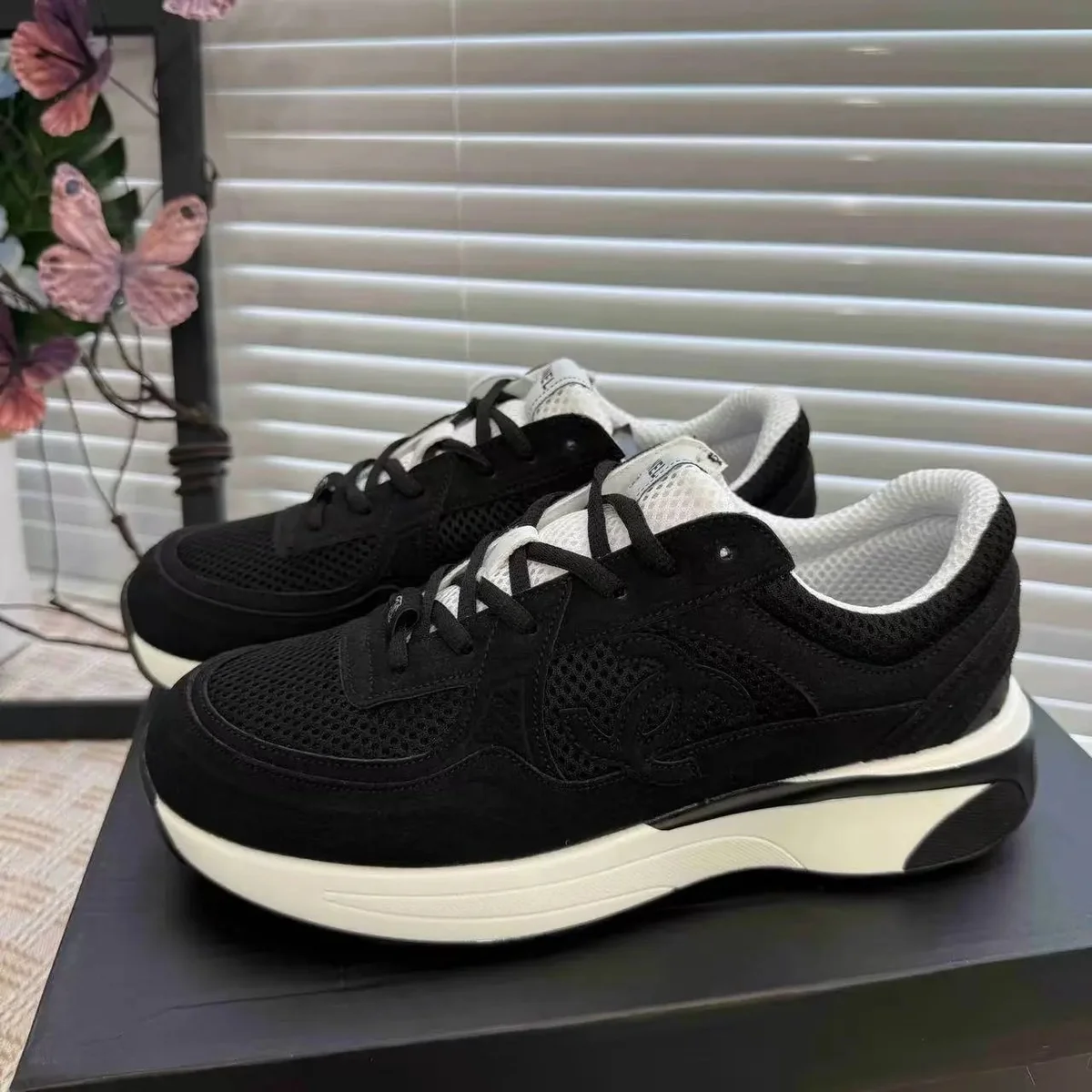 Chanel Black Platform Sneakers