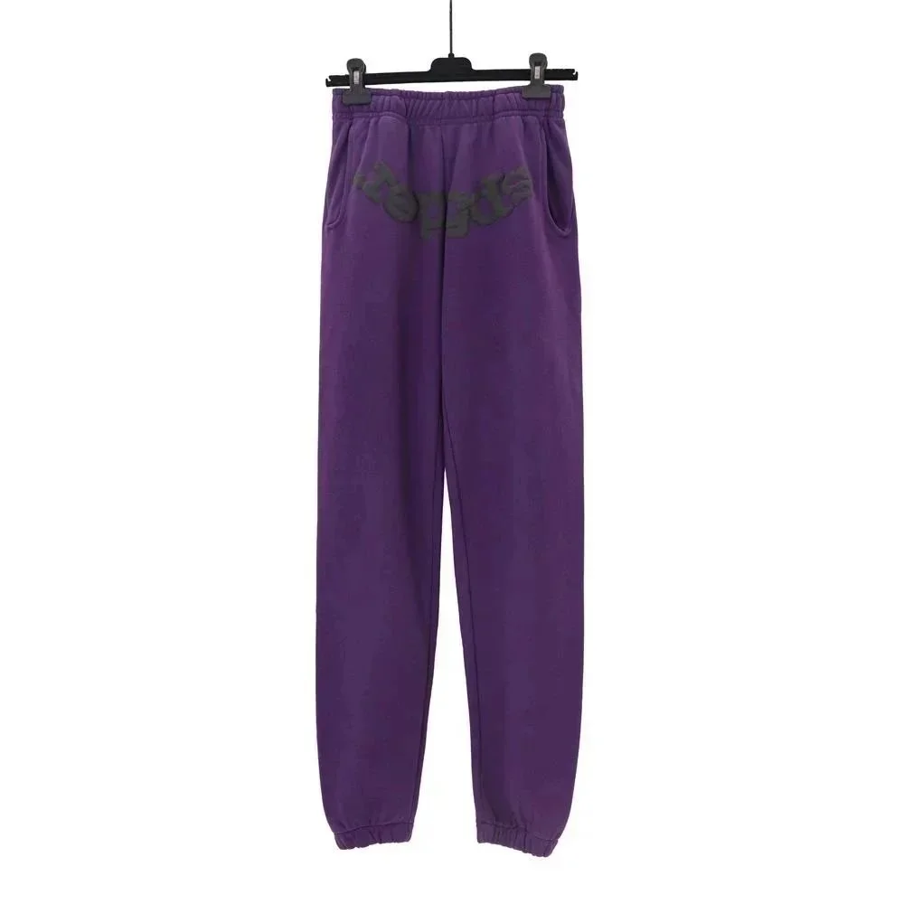 Purple Solid Sweatpants
