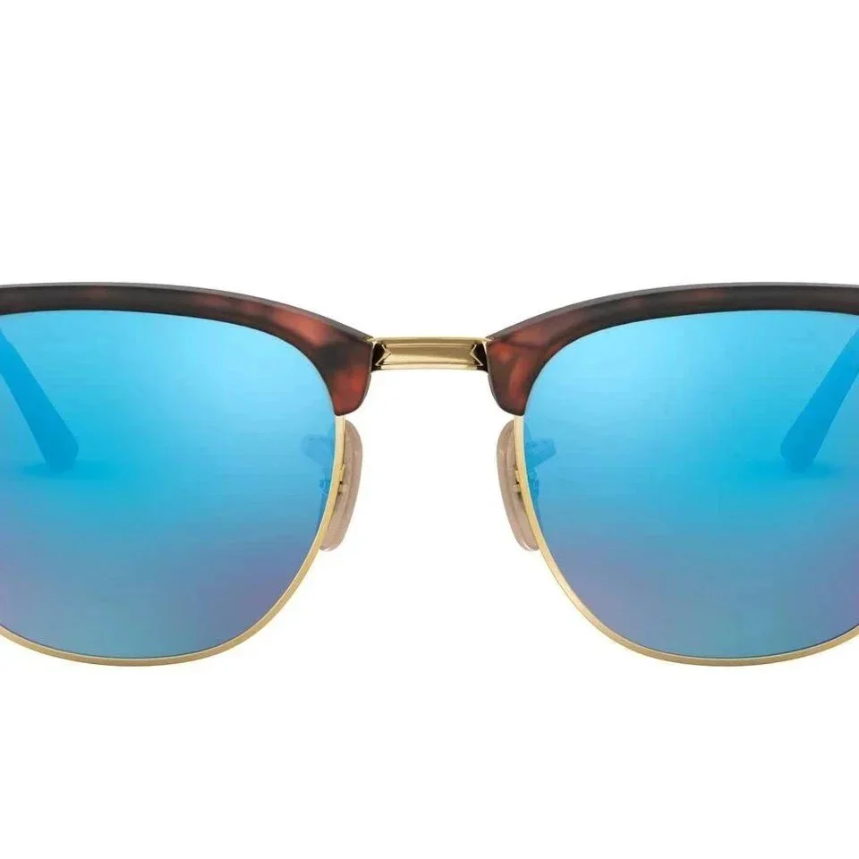 Unisex Tortoise Blue Mirror Sunglasses