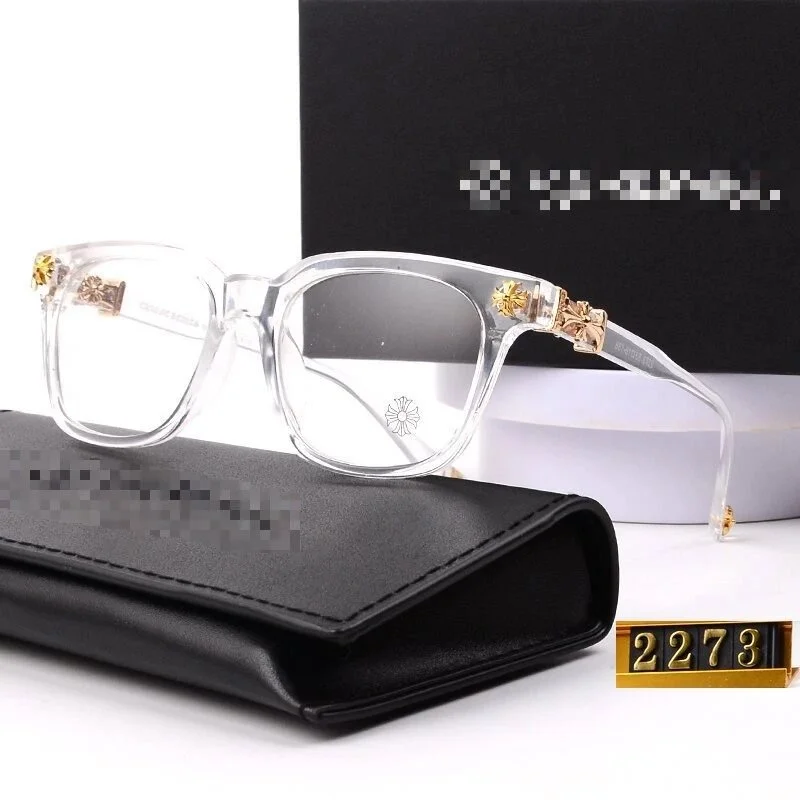 Chrome Hearts Clear Frame Eyewear with Gold Cross Accents
