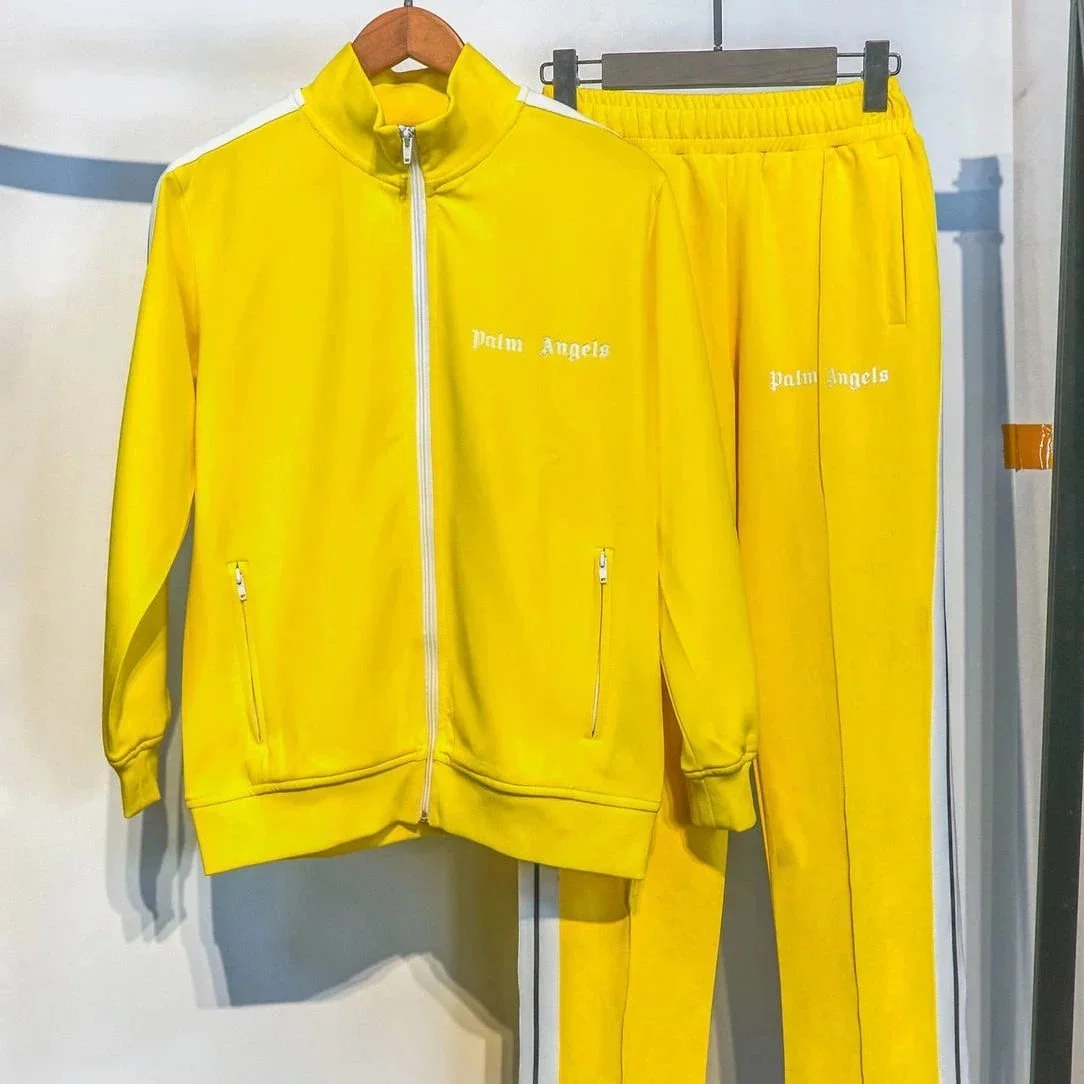 Palm Angels Yellow Track Suit with White Accents