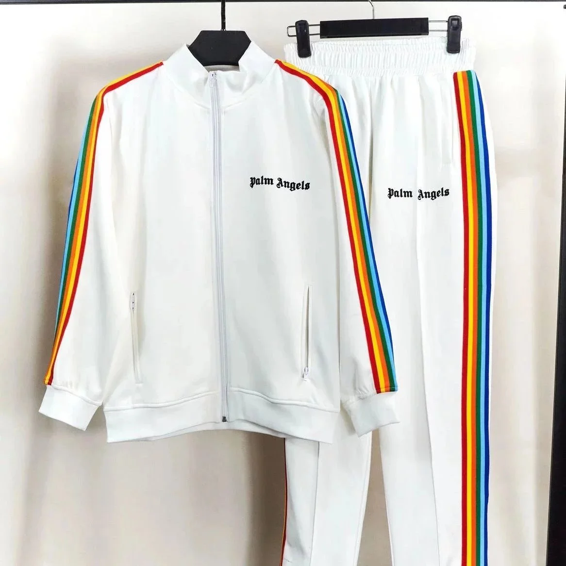 Palm Angels Rainbow Track White Co-ord Set