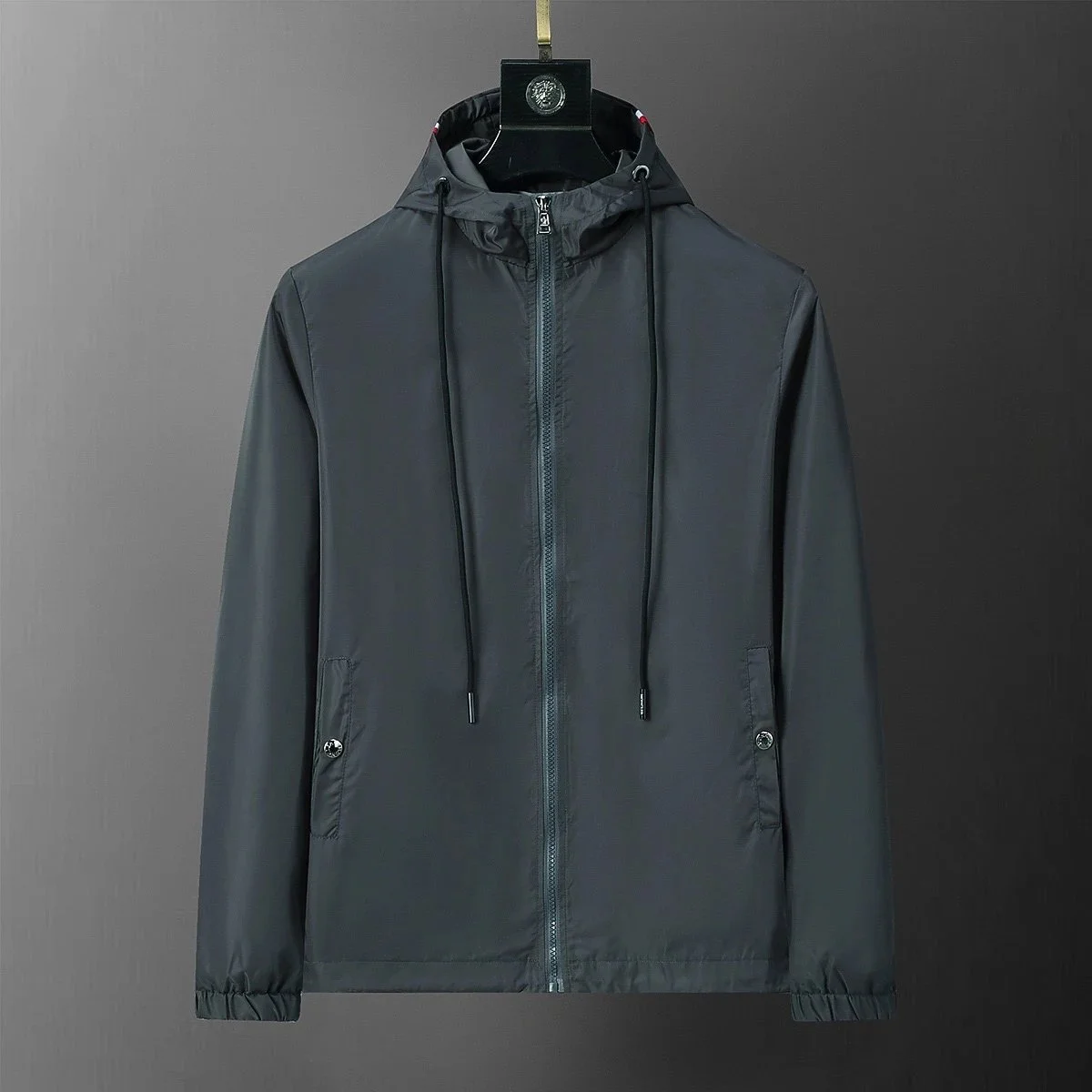 Unisex Dark Grey Windbreaker Jacket