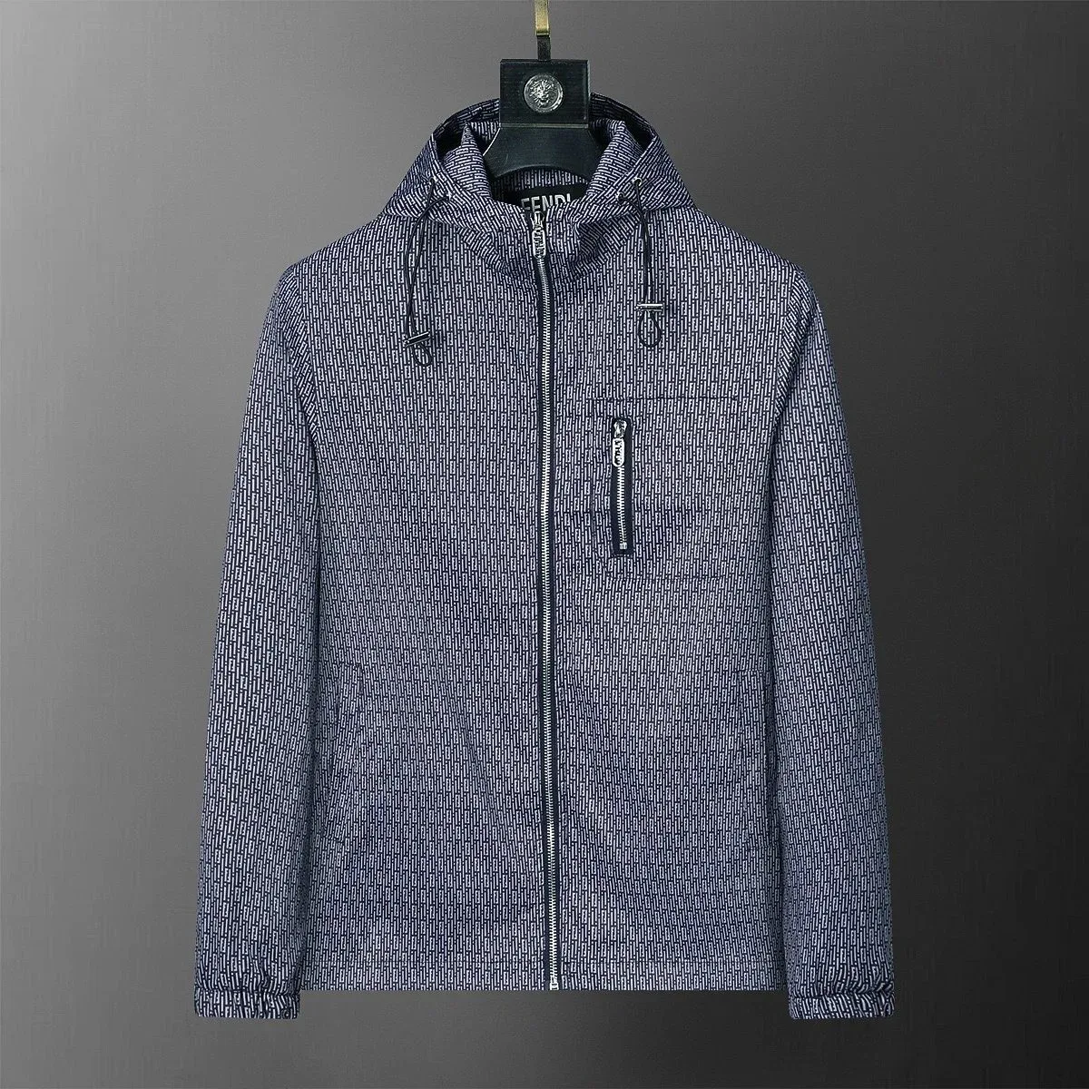 Fendi Iconic Patterned Jacket Navy Blue