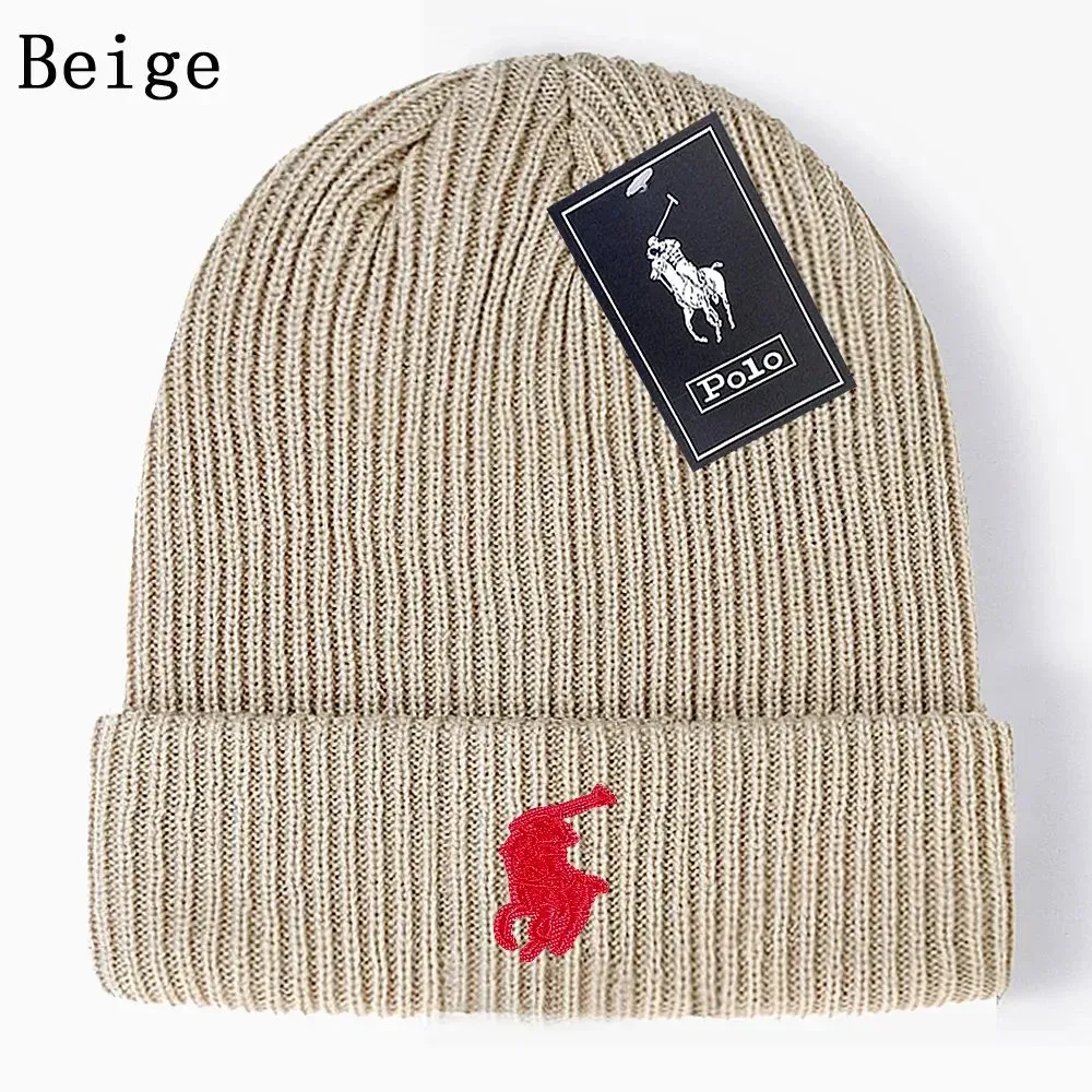 Polo Ralph Lauren Beige Pony Embroidered Beanie