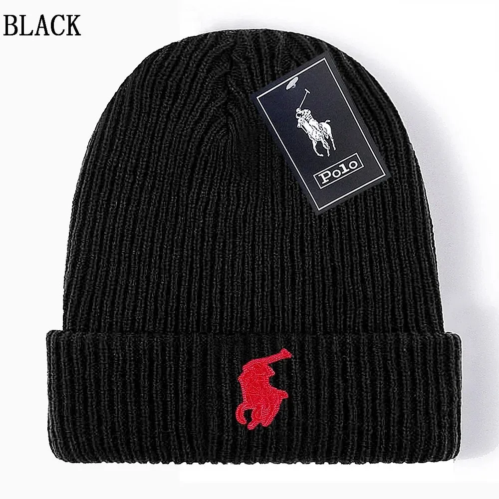 Polo Ralph Lauren Black Pony Embroidered Beanie