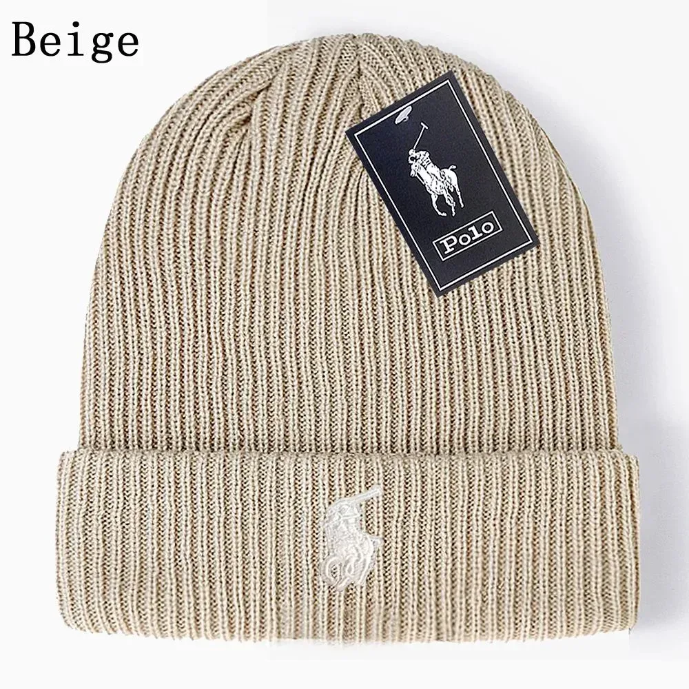 Polo Ralph Lauren Beige Pony Logo Beanie