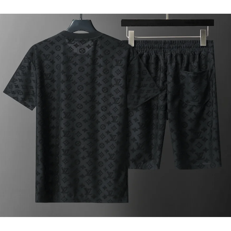 Louis Vuitton Monogram T-Shirt & Shorts Set Black
