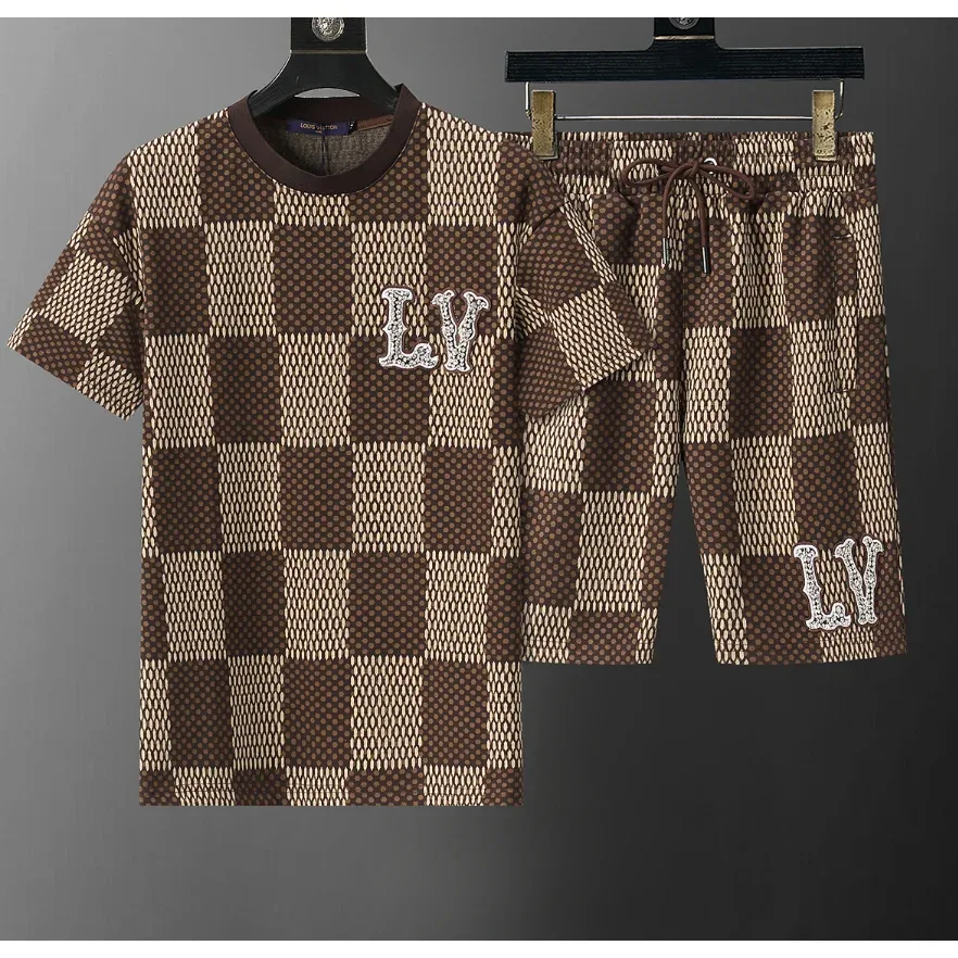 Louis Vuitton Tabi LV Checkered T-Shirt & Shorts Set