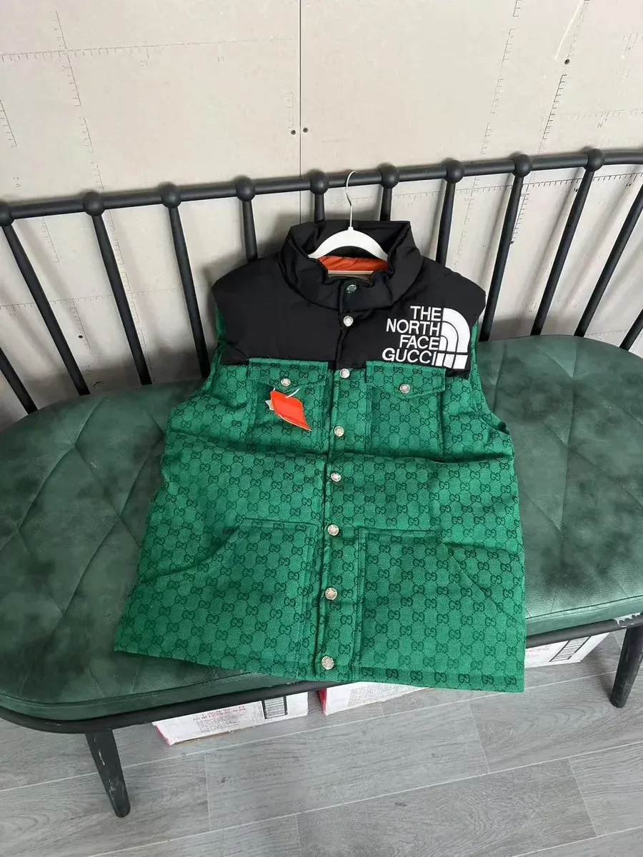 Gucci GG Monogram Green & Black Puffer Vest