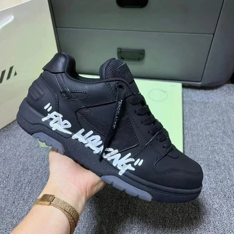 Off-White OW100 Shoe 'For Waiting' Black Sneakers
