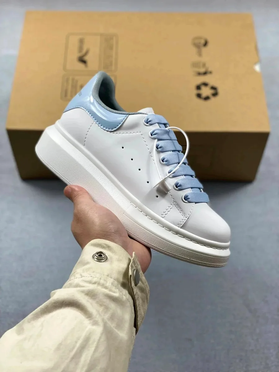 Alexander McQueen Oversized White & Light Blue Sneakers