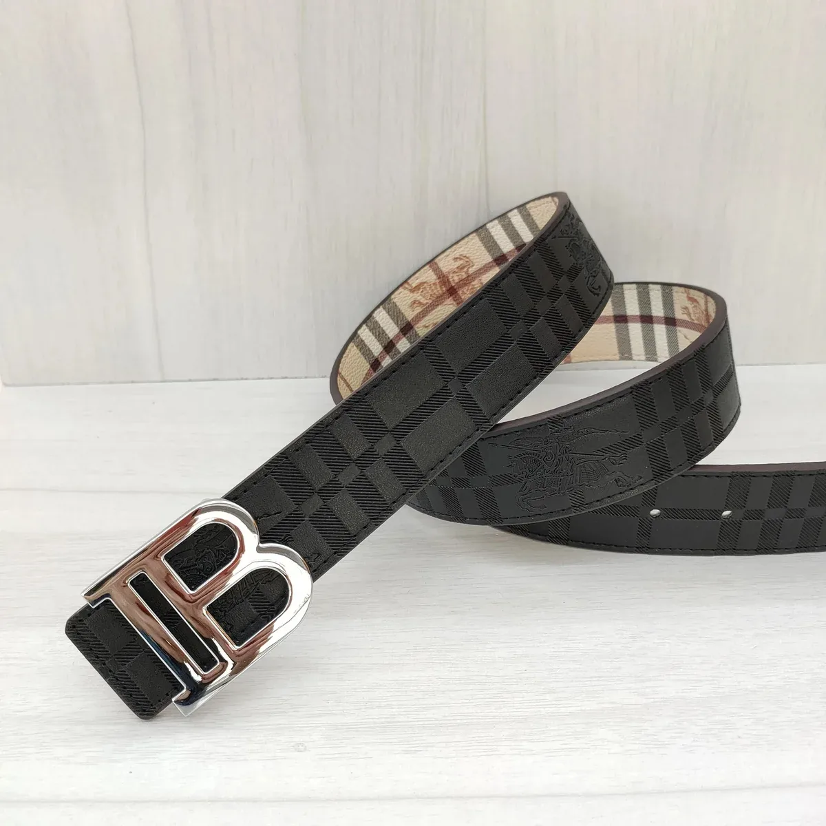 Burberry Bur-02-05 Belt Black Leather Belt