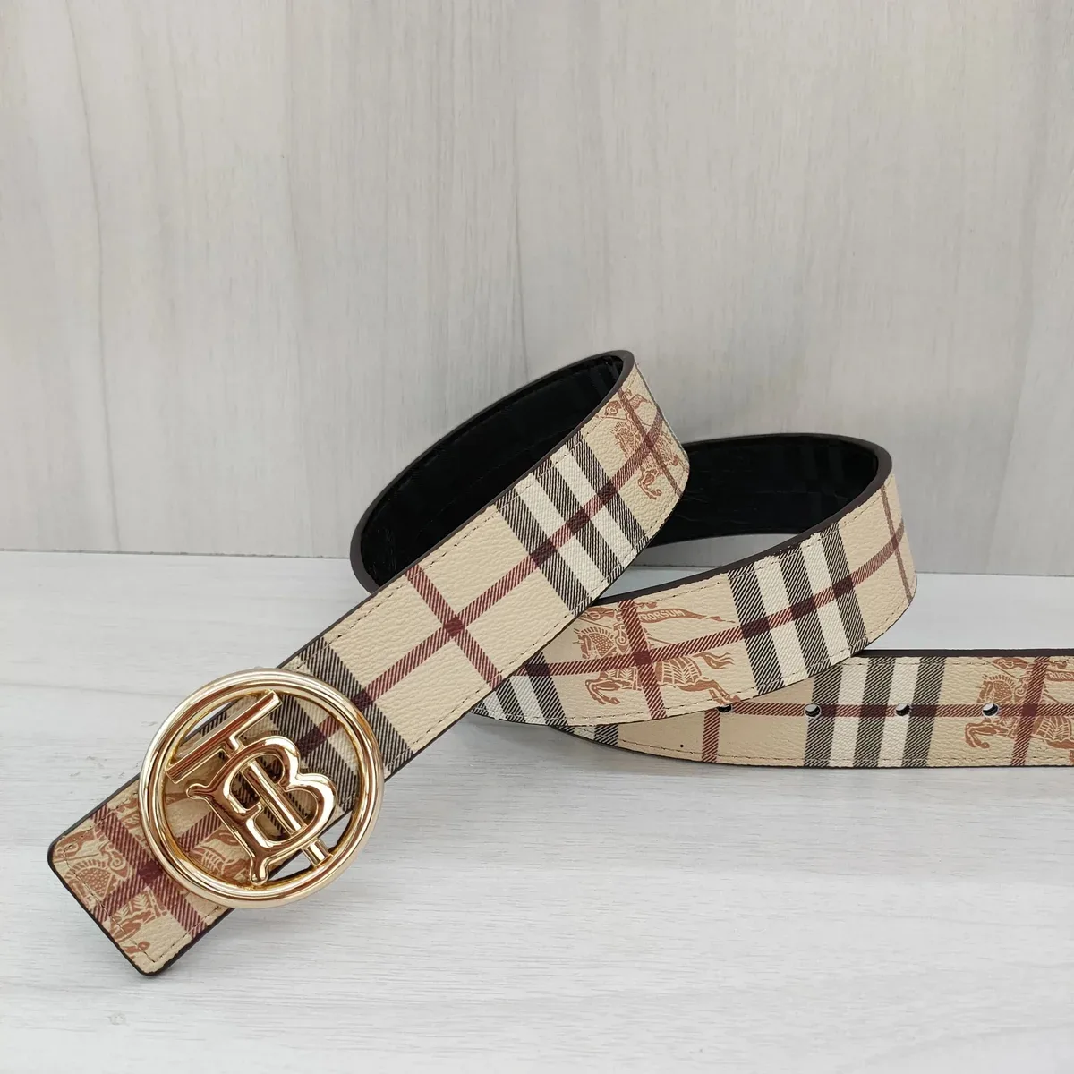 Burberry Classic Check Belt Beige/Brown