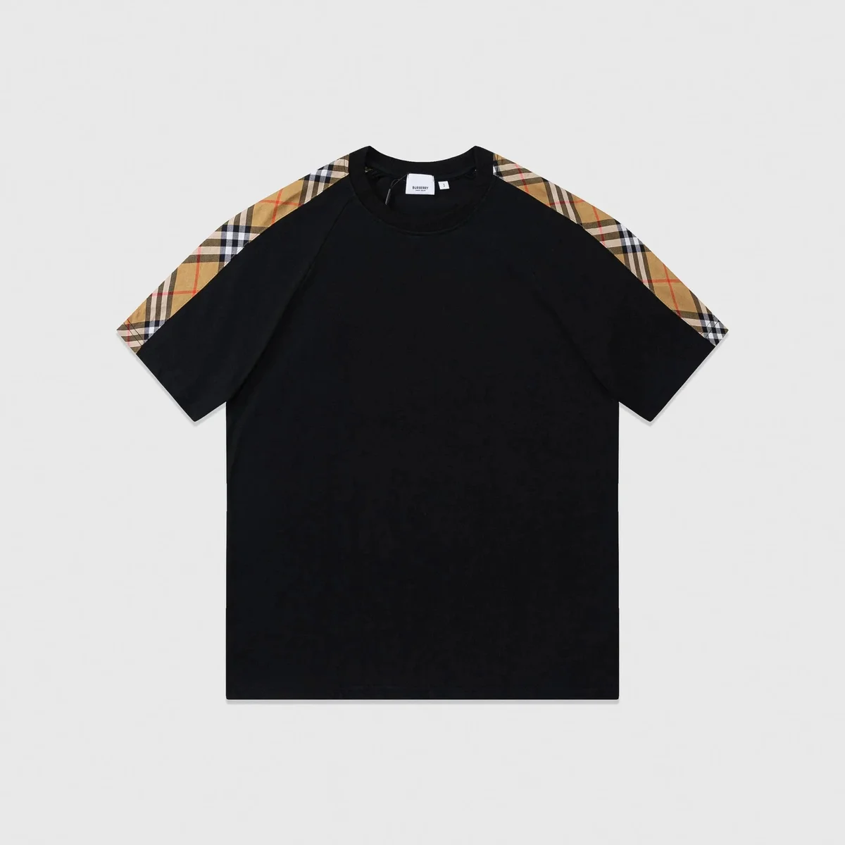 Burberry Black Check Sleeve T-Shirt