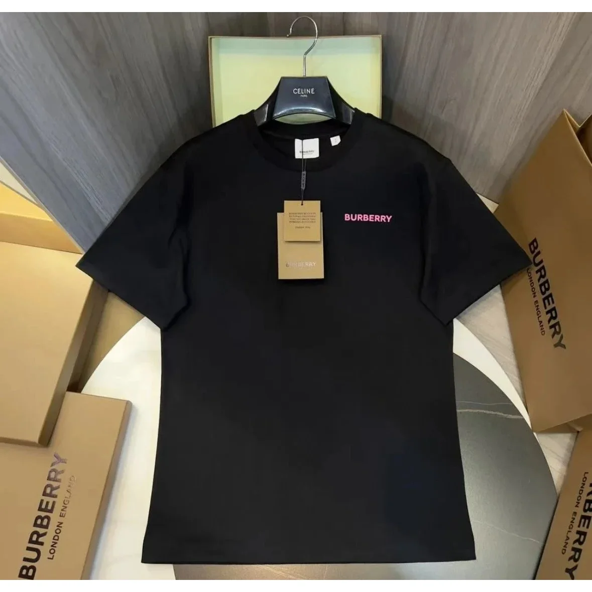 Burberry Black Pink Logo T-Shirt