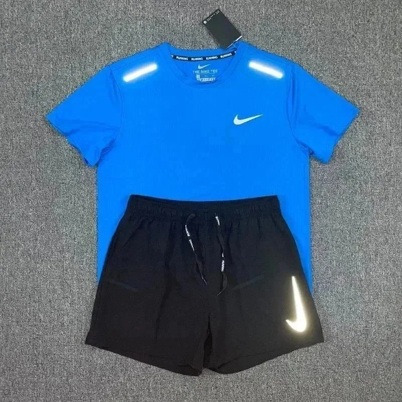 Nike Air Zoom Blue Tee & Black Shorts Set