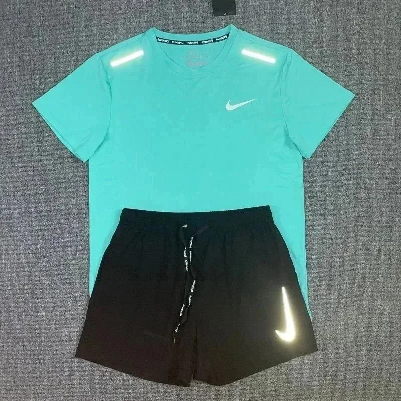 Nike Air Zoom Set Mint Green/Black Shorts & T-Shirt