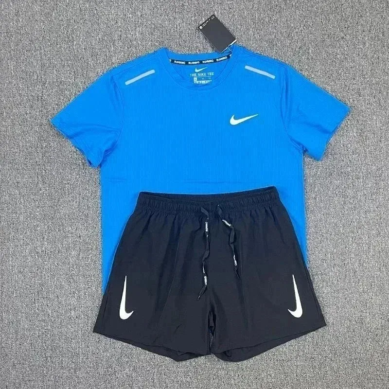 Nike Air Zoom T-Shirt & Shorts Set Blue/Black