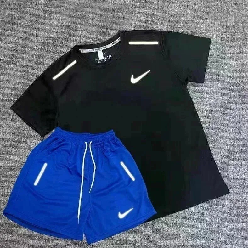 Nike Air Tech Fleece Black and Royal Blue Set
