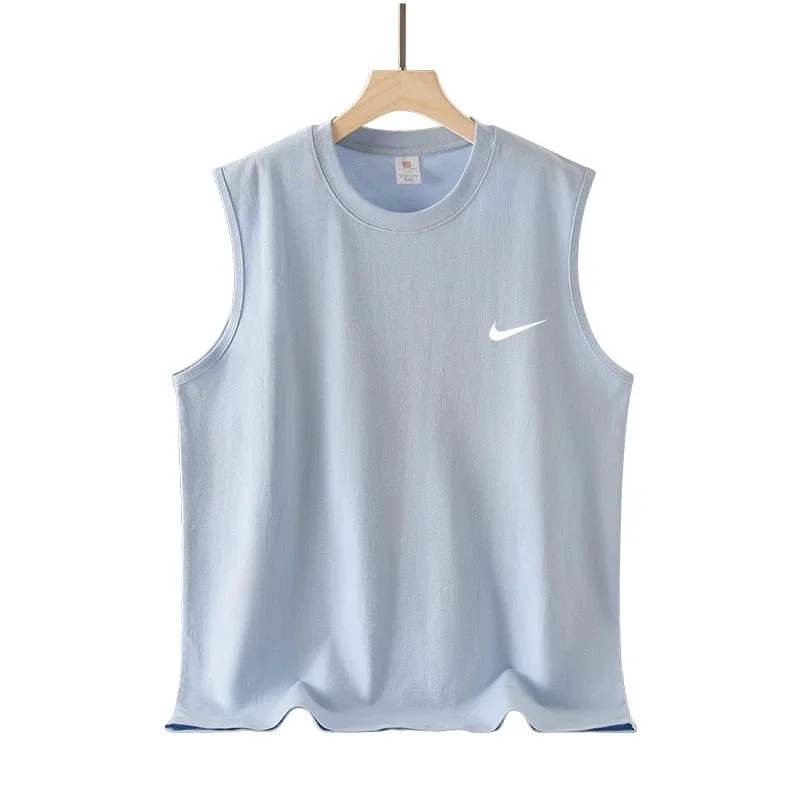 Nike Solid Light Blue Tank Top