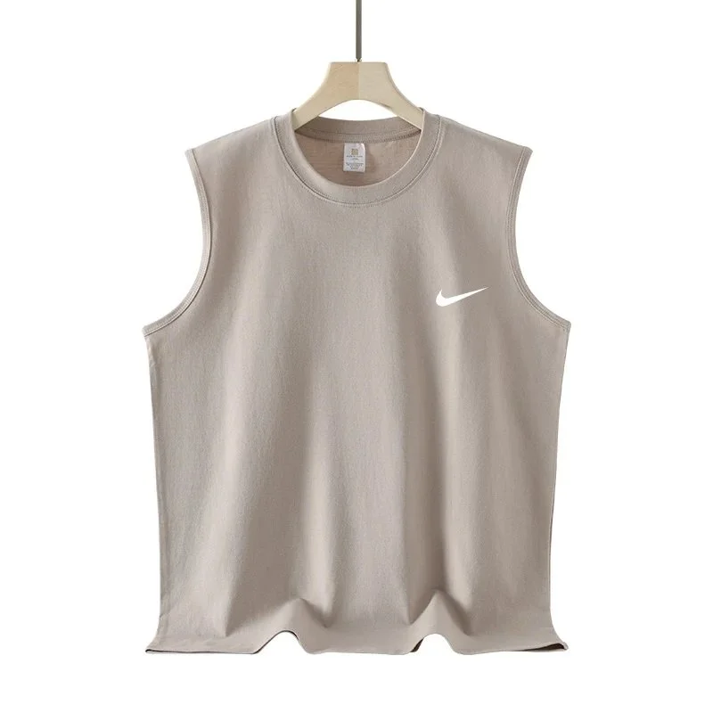 Nike Solid Beige Tank Top Unisex