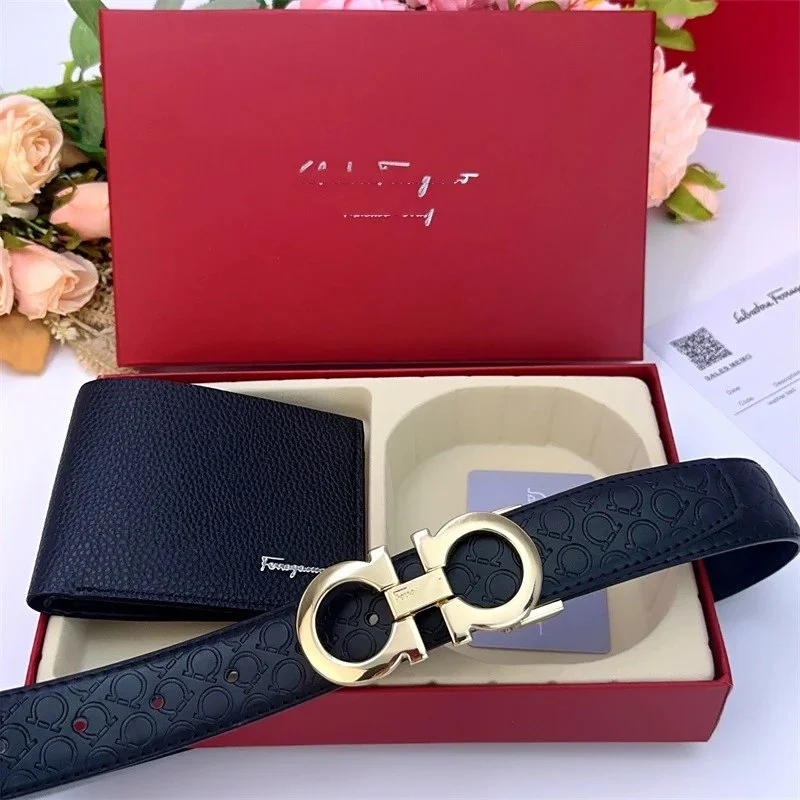 Ferragamo Gancini Belt Black Leather Belt