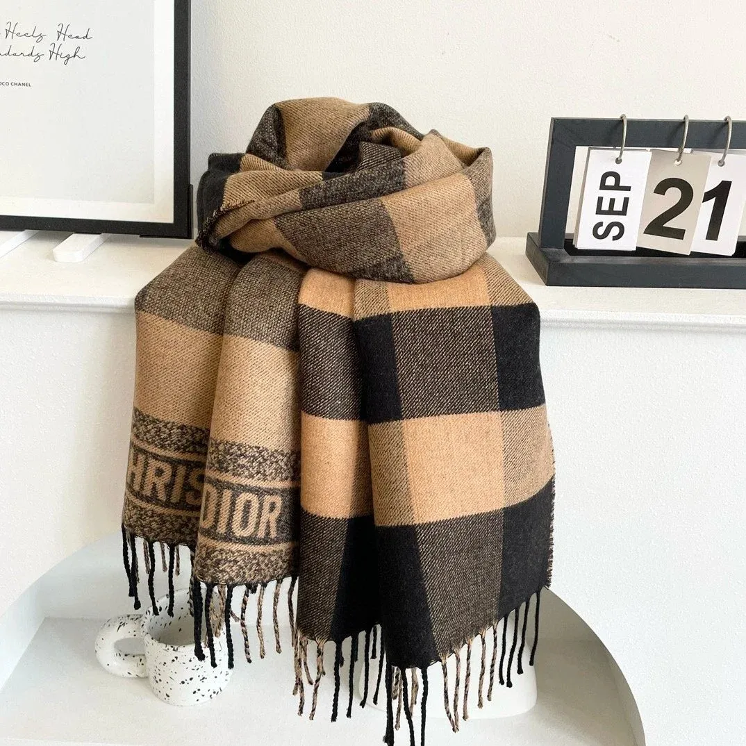 Dior Classic Logo Plaid Scarf Beige/Black