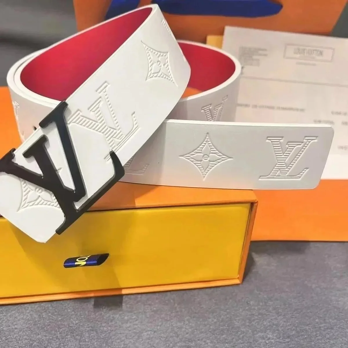 Louis Vuitton White Monogram Belt