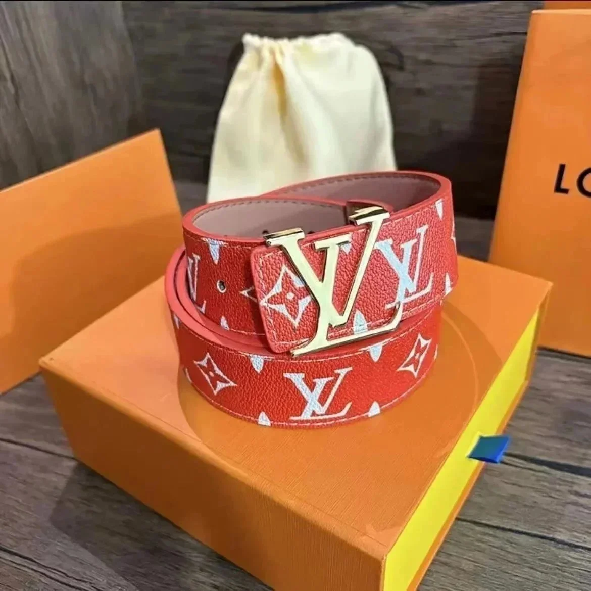 Louis Vuitton Tabi Red Monogram Belt