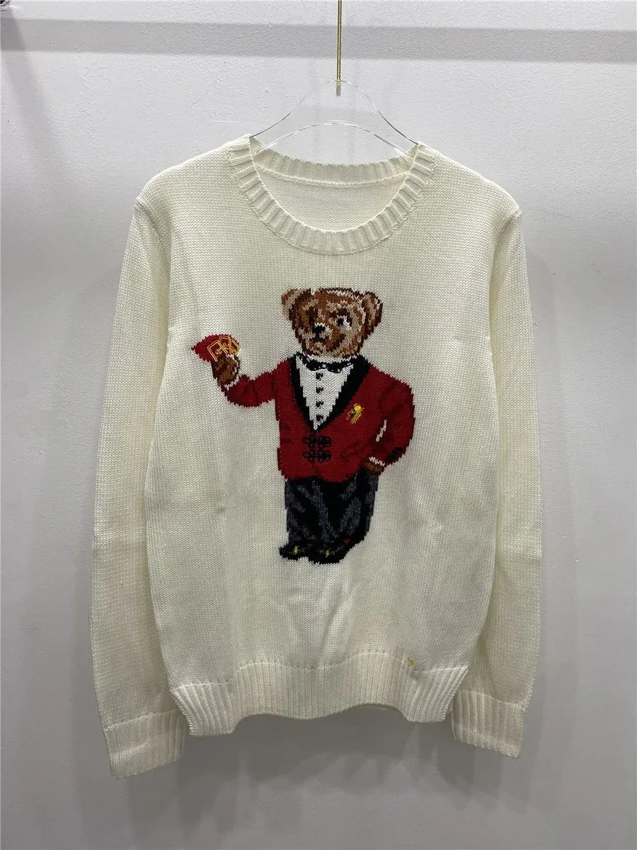 Polo Ralph Lauren Big Pony White Red Bear Sweater
