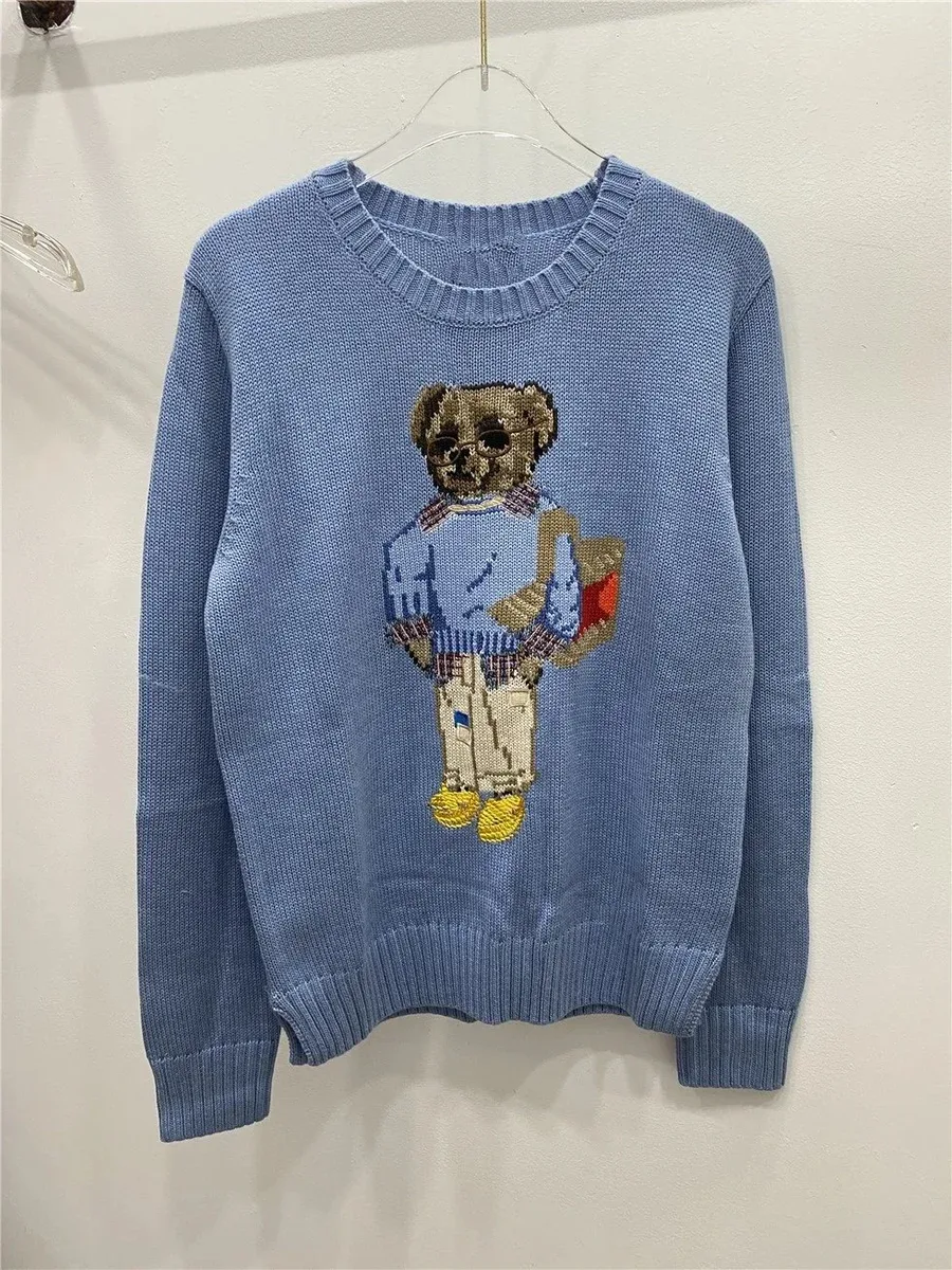 Polo Ralph Lauren Polo Bear Blue Knit Sweater