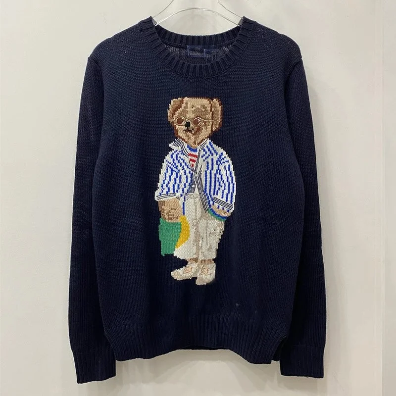 Polo Ralph Lauren Polo Bear Navy Striped Long Sleeve Sweater
