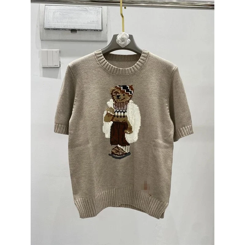Polo Ralph Lauren Polo Bear Short Sleeve Beige Knit Top