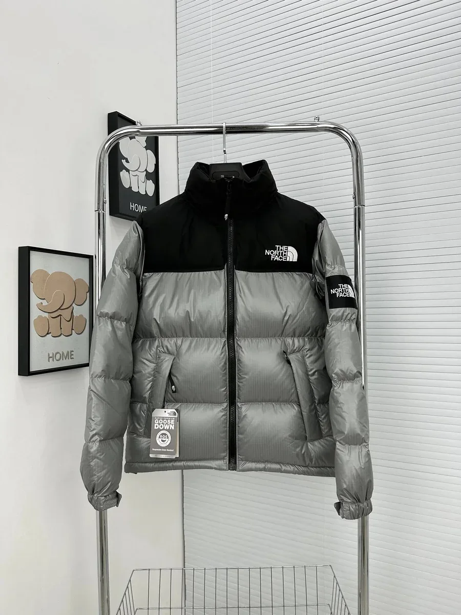 The North Face Nuptse Silver/Black Parka