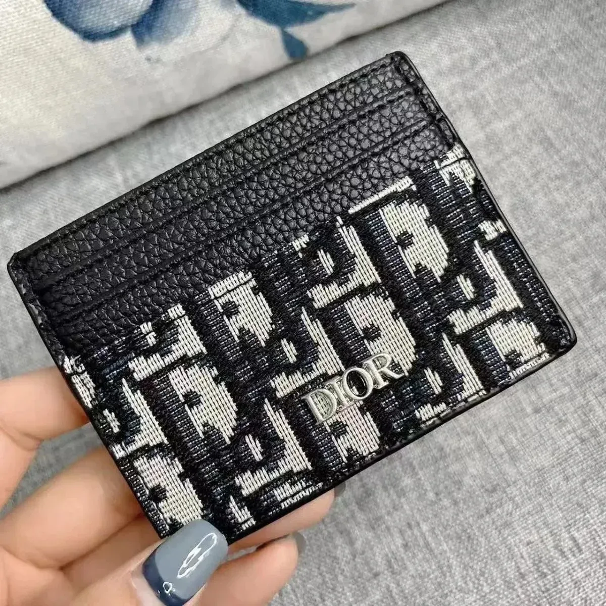 Dior Card Holder Black/White Wallet