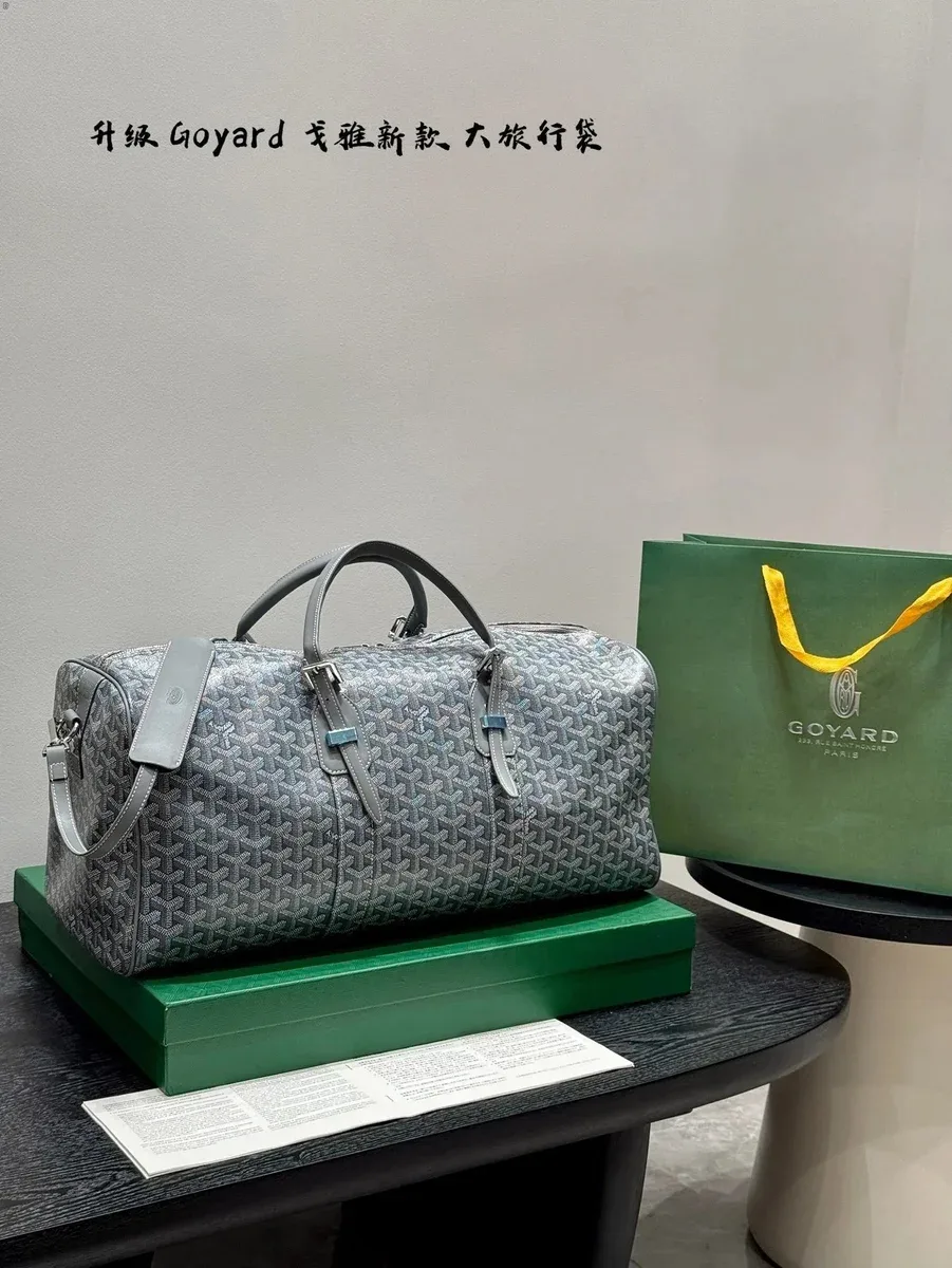 Goyard Grey Travel Bag with Monogram Pattern